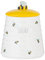 Sweet Bees Stoneware - High-capacity durable ceramic seal lid to keep freshness Smooth and attractive canister - Storage Canister - flying bumble bees with decorative spots. Sugar canister