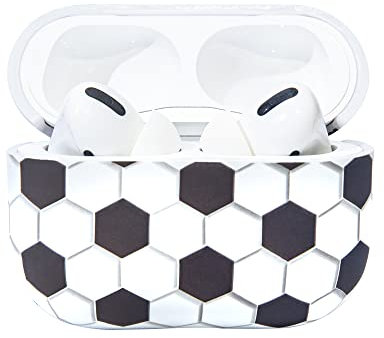 Hülle Cover für AirPods Pro, Matte Schutzhülle mit Fluoreszenz-Graffiti-Muster Kompatibel mit AirPod Pro,rutschfest und Anti-Fingerabdruck Hard Case Unterstützt Kabelloses Laden (Fußball)