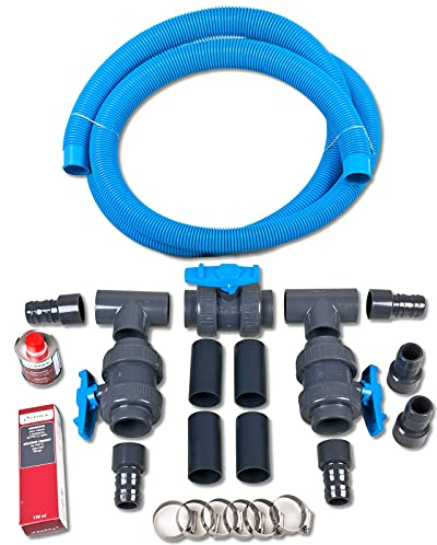 Bypass Set für Wärmepumpen Poolheizungen und Pool Solarheizungen, Komplett-Set für Ihre Poolheizung und Teichheizung…