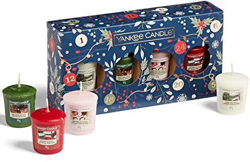 Yankee Candle Gift Set, 4 Scented Votive Candles, Countdown to Christmas Collection
