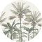ESTAhome papier peint panoramique rond adhésif palmiers beige clair et vert grisé - 158983 - Ø 70 cm