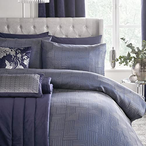 Laurence Llewelyn-Bowen - Palladio – Jacquard-Bettwäsche-Set – Kingsize-Bett, Marineblau