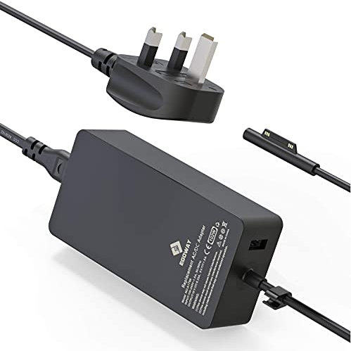 Microsoft Surface Book Charger - 102W 15V 6.33A, Laptop Charger for Surface 3, Pro X, 7, 6, 5, 4, 3, Book and Go with USB Port and 6ft Cord