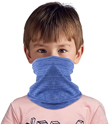 HEGCOIIE Cache-cou d'hiver pour enfants, cache-cou en polaire coupe-vent, cache-visage, écharpe multifonctionnelle pour garçons et filles, sports de plein air, bleu