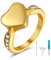 GoldChic Asche Ring Herz Urnen Ring für immer in Meinem Herzen 18K Vergoldet Memorial Asche Ringe für Damen Herren Hunde Katze Feuerbestattung Memorial Urnen Schmuck Ringgröße 56.5（18.1）