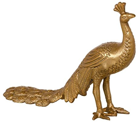Dekofigur 26 x 7 x 19 cm Gold Pfau