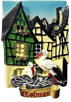 Colmar Elsass Frankreich Kühlschrankmagnet 3D Reise Souvenir Kühlschrank Dekoration Magnetischer Aufkleber Handbemalt Bastelkollektion