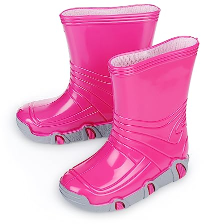 ESTRO Stivali da Pioggia Bambino - Stivali Bambino Pioggia Stivaletti Pioggia Bambino Stivaletti Gomma Bambina Stivali Gomma Bambina ZW01 (35/36 EU, Rosa)