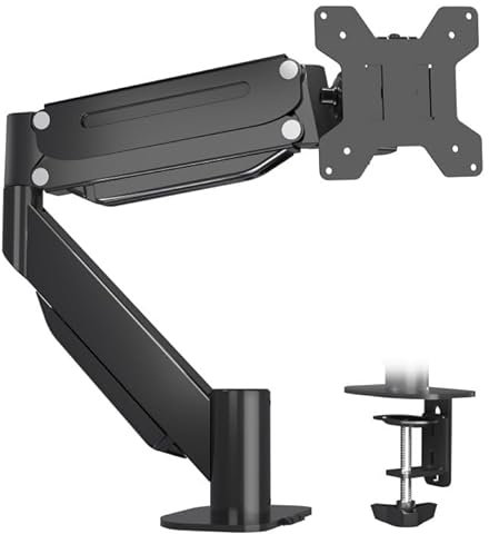 Suptek Ultrawide - Braccio per monitor da 17 a 49 pollici, resistente e curvo, supporta fino a 21 kg, braccio regolabile per monitor da scrivania, supporto VESA da 75/100 mm, nero
