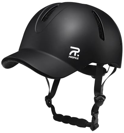 FROFILE Casquette de Baseball Style Casque Velo pour Homme Femme Adulte Casque Velo avec Visiere, M, Noir