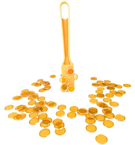 Bingo-Set, magnetisch, 1 Magnetstab + 100 Loto-Chips, Lernspiel für Kinder und praktisches Zubehör zur Aufbewahrung (Orange)