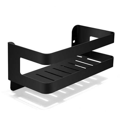 QL Duschregal,Badregale aus Edelstahl SUS304,Wand-Organizer für Bad und Küche,Duschkorb 20 cm,Mattschwarz