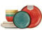 ONEMORE Service de Table Porcelaine pour 4 Personnes avce 4x Assiettes Plates, 4x Bols, 4x Assiettes à Dessert, Services Complet en Céramique, 12 Pièces Assiettes, Multicoloré, Cadeau Parfait de Noël