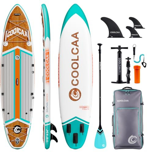 COOLCAA Stand Up Paddling Board mit Premium SUP Zubehör, Tragkraft bis 210kg, SUP Board für Erwachsene und Jugendliche Aller Niveaus