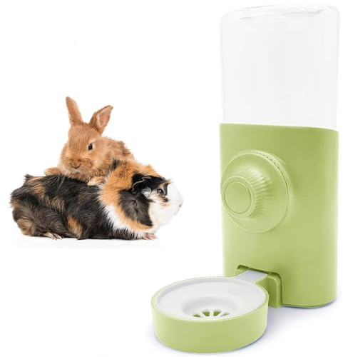 Norhogo Automatischer Wasserspender Kaninchen, Kaninchentrinker Futterautomat, 600 ML Hängend Trinkflasche Hasen Meerschweinchen Hamster Chinchilla Frettchen Grün, OneSize