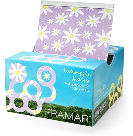Framar Pop Up Hair Foil, Hair Foils for Highlighting, Foils for Highlights, Hairdressing Foil for Hair Highlights, Highlighting Foil, Foil Sheets, Hair Foils for Colouring – 500 Sheets - Flowers