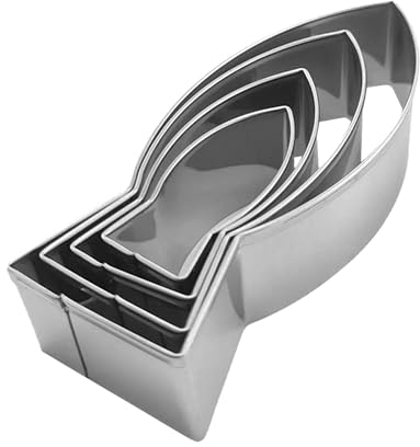 Ausstechformen in Fischform, niedliche Ausstechformen, Edelstahl, 4 Stück, Meeresarten, Formen mit Backform, Keksausstecher zum Backen, 10,2 x 5,1 x 2,5 cm