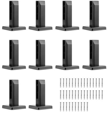 VEVOR Abrazadera de Vidrio, 10 Soportes de Barandilla de Vidrio Cuadrado 100 x 100 x 160 mm para Vidrio Templado de 8-12 mm de Espesor, Acero Inoxidable 304, para Balcón, Jardín, Cubierta, Escalera