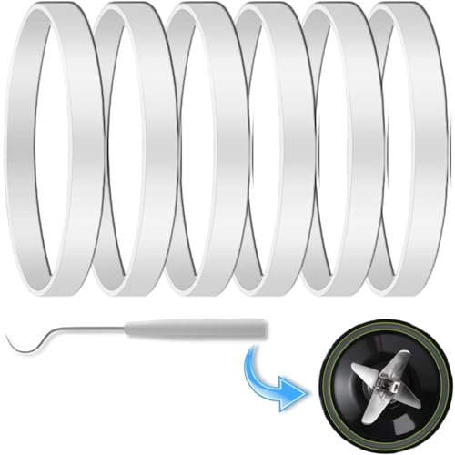 6 Pack Rubber Gaskets Replacement Seal 3.94 inch for Nutri Ninja Blender Replacement Parts for Ninja Auto-iQ Pro Extractor BL456-30 BL480 BL480D BL487T CT680 BL640 BL680 BL681A BL682 BL910