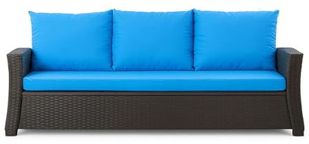 Setgarden® Bankauflage - Outdoor sitzkissen für Gartenbank für polyrattan- Polster Auflage Outdoor - Bankpolster Auflage für Hollywoodschaukel Rattan Sitzbank (Blau, 160x60x50cm)