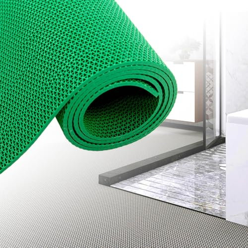 MBBTAG Tapis caoutchouc exterieur, 4,5 mm d'épaisseur, grand tapis en caoutchouc creux, Matériau PVC, tapis de piscine en forme de S, caillebotis caoutchouc, Pas facilement déformable(Vert,120x200x0.4