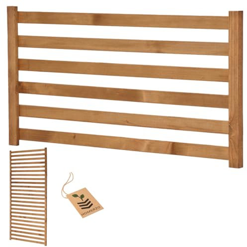 Modulares Rankgitter 50cm hoch – Spalier für Homerzo Pflanzkübel – Erweiterbare Holz Gitterwand für Balkon, Terrasse (Braun, 98 cm)