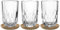 LEONARDO HOME GOCCE Latte Macchiato Glas • 6tlg. Set • 3 Korkuntersetzer • 3 Latte Macchiato Gläser • LM Becher für Siebträger • Spülmaschinengeeignet • Tropfenstruktur • Matchaglas • 390 ml • 055192