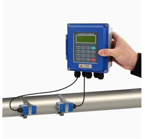 Portable Clamp on Flowmeter,Digital Ultrasonic Flow Meter,Wall-Mount Digital Liquid Ultrasonic Flow Meter,for Pipe Diameter DN15 to 6000mm,TS-2(DN15-DN100)