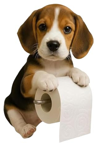 Portarotolo di carta igienica a forma di cane, dispenser di carta igienica a parete in resina a forma di animale, statua di cane, divertente decorazione per bagno
