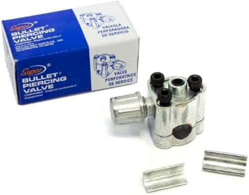 Rubinetto Perforante per Ricarica Gas Freon, Raccordo a 2 Vie, 150g, Filetto Femmina 3/4 Pollici