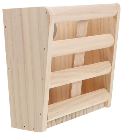 GANAZONO Holz Grasnetz Futterspender Holzgestell Für Kaninchenkäfig Meerschweinchen Futterhalter Mit Glatter Oberfläche Zum Befestigen Kleintier Zubehör