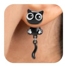 Katzen Ohrringe Damen Schwarz – Halloween Ohrringe Tier Schmuck für Frauen & Mädchen – Niedliche Katze Ohrstecker als Geschenk für Katzenliebhaber – Langlebig, Leicht & Vielseitig für Alltag & Party