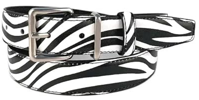 Rodsah Vintage Ledergürtel mit Leoparden-/Zebra-Print, 2,8 cm breit, passend für Freizeithosen, kurze Röcke und Jeans. Dekorativer Damengürtel.