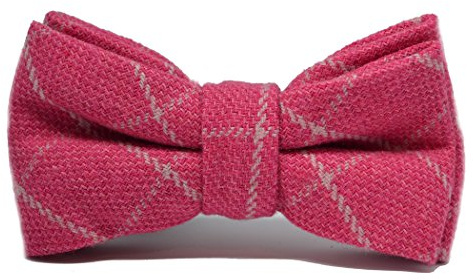 King & Priory Pajarita A Cuadros A La Moda Rosa Fucsia En Tela Birdseye Premium