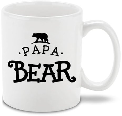 Shop4Ever Tasse à café en céramique Motif ours papa 11 oz. blanc
