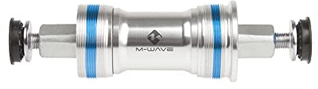M-Wave Unisex-Adult Carousel BB BSA SQ Kompakt Innenlager, Silber/Blau, 68mm Gehäuse, L1: 113.5mm, L2 23mm
