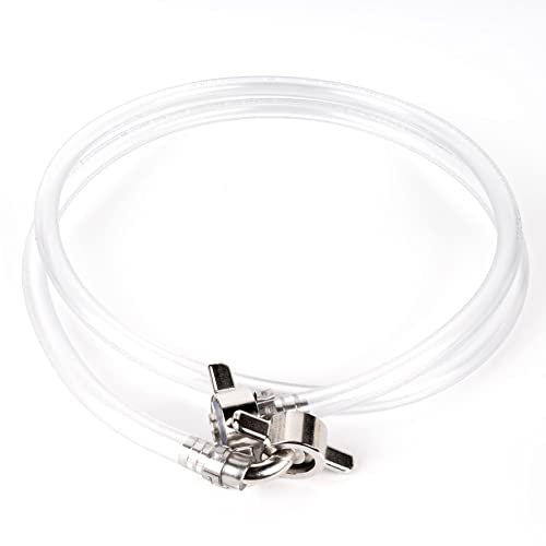 Gastrobedarf Westerbarkey 1,5m Co² / Kohlensäureschlauch 10mm (außen 15mm) klar komplett mit Überwurf & Tülle