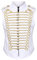 Ro Rox Men's White Gold Steampunk Gothic Military Sleeveless Parade Jacket - (S)