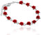 Uloveido Y452 Bracelet à breloques en forme de rose rouge pour femmes et filles Plaqué or 18 carats Bijoux naturels 1zaine de roses, 18.5 cm, Cristal