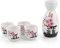 ABuff Japanese Sake Set, 1 Tokkuri Bottle & 4 Ochoko Cups, Spring Blossoms Ceramic Sake Set Microwave and Dishwasher Safe