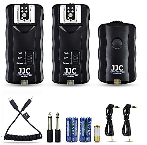 JJC Blitzauslöser für Sony Alpha A7III A7II A7 A7RIII A7RII A7R A7R2 A7SII A7S A9 A6500 A6400 A6300 A6000 A5100 A5000 RX100 VII VI VA V IV III RX10 IV III II (2 Empfänger)