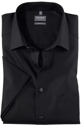OLYMP Herren Businesshemd Langarm Luxor,Einfarbig,Comfort fit,New Kent,schwarz 68,50