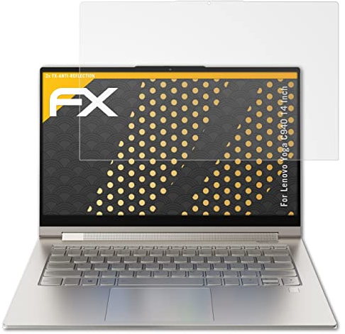 atFoliX Panzerfolie kompatibel mit Lenovo Yoga C940 14 Inch Schutzfolie, entspiegelnde und stoßdämpfende FX Folie (2X)