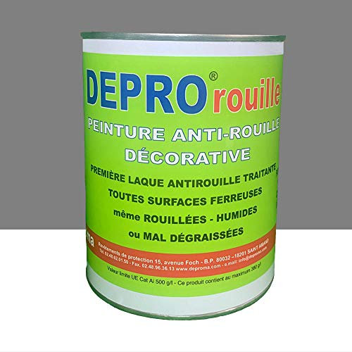 DEPROMA Peinture antirouille métaux - GRIS CLAIR - 1Kg