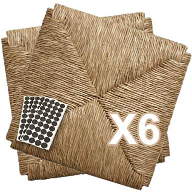 ZStyle Set SEDUTE Paglia MOD 998 37x37 cm Seduta Sedile Ricambio Telaio Fondo per Sedie Impagliate Sedia + FELTRINI Omaggio (6 Pezzi)