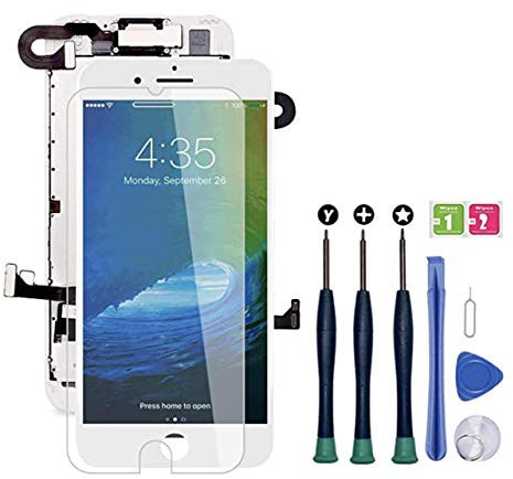 Allfixparts for Screen Replacement for iPhone 8 Plus White 5.5 inch 3D Touch LCD Screen Digitizer Replacement Frame Display Assembly Set with Repair Tool Kit (White)