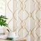 TOPICK Leinenoptik Vorhänge Beige Verdeckte Schlaufen Gardinen Blickdicht mit Goldfaden Stickerei Vorhang Modern Geometrisch für Wohnzimmer Gestickt Halbtransparent Privatsphäre 2er Set 140x225cm