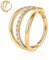 hengkaixuan 16G CZ Nasenringe 316L Triple Stacked CZ Knorpelohrringe Conch Hoop Ringe Septum Ear Cuff Helix Clicker Scharnierring Unisex Lip Hoop Ohrringe Tragus Piercing Schmuck 10mm Gold