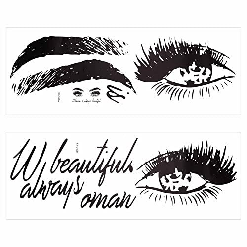 GORGECRAFT 90 × 30 CM Wimpern Wandaufkleber Schönheitssalon Wimpern Zitat Augenbrauen Wanddekoration Aufkleber Make Up Eye Store Heimdekoration Wandbilder Für Schlafzimmer Wandtattoos Über Dem Bett