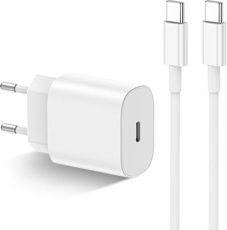 USB C Ladegerät Ladekabel für iPhone 16 Pro/16 Pro Max/16 Plus/15 Pro/15 Pro Max/15 Plus, iPad, MacBook, Samsung, 20W USB C Power Adapter Schnellladegerät mit Schnellladekabel 2M